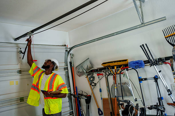 Professional Garage Door Panel Replacement technician working in Pulaski, NY